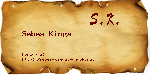 Sebes Kinga névjegykártya